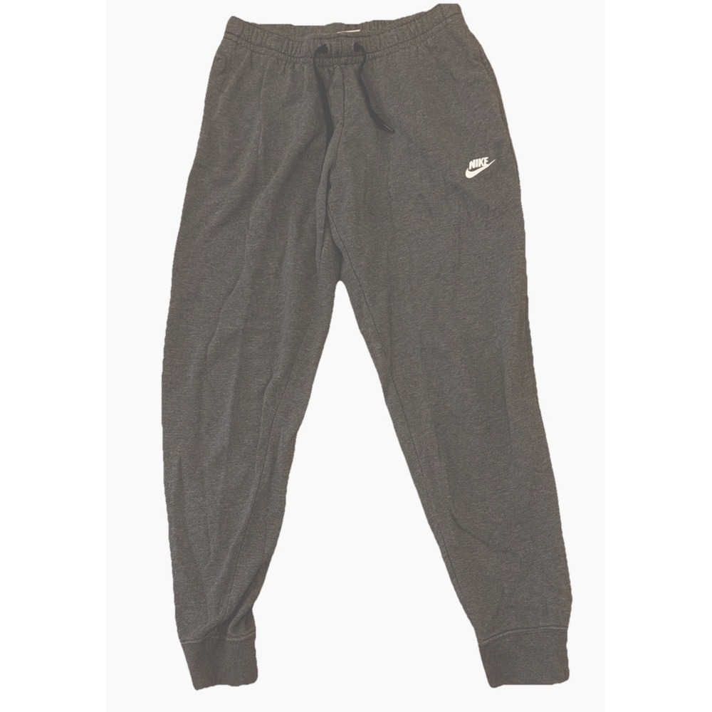 Nike Women's Gray Fleece Jogger Pants Size S Drawstring Elastic Waist Tapered